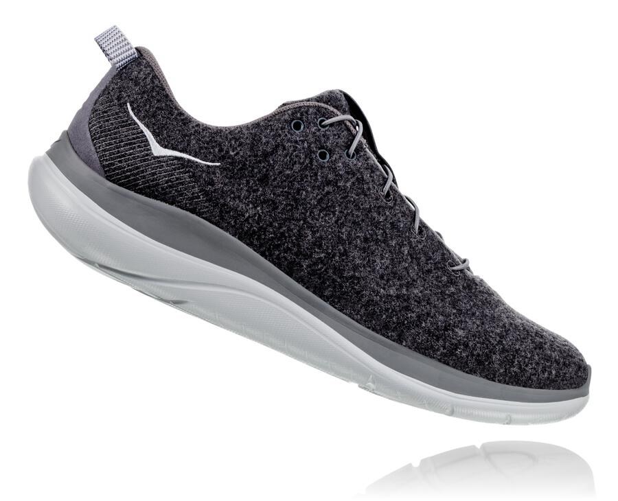 Hoka One One Hupana Flow Wool Löparskor Dam - Mörkgrå - DJTPU-2056